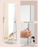 Segenn's Modena Luxe Sieradenkast met Full-Body Spiegel-Multifunctionele Sieradenkast met Spiegel en Verlichting