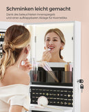 Segenn's Modena Hoge Sieradenkast met Binnen­spiegel (140 cm) – Ruim & Elegant in Cloud White