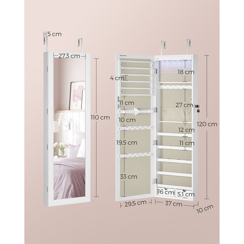 Segenn's Lecce Hangende Sieradenkast voor Wandmontage – Grote Opbergruimte