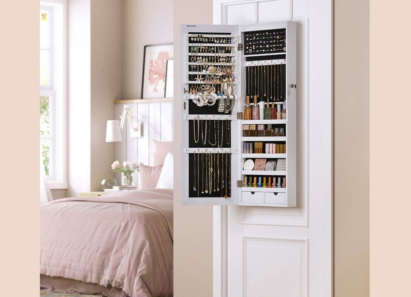 Segenn's Paris Ruimtebesparende Frameloze Sieradenkast voor aan de Deur of Wand