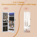 Segenn's Pisa Ruimtebesparende Hangende Juwelenkast met Spiegel en LED-licht – Wandkast