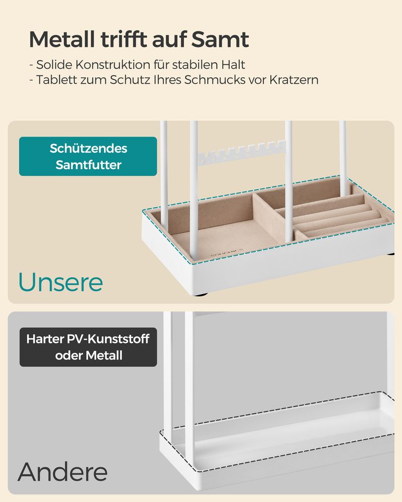 Segenn's Rome Sieradenstandaard Metaal – Witte Afwerking – Perfect Cadeau voor Dames