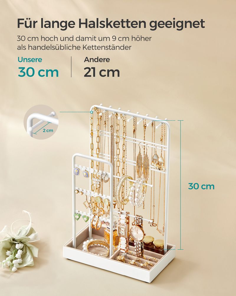 Segenn's Rome Sieradenstandaard Metaal – Witte Afwerking – Perfect Cadeau voor Dames