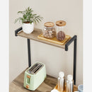 Segenn's Antatic keukenrek - staande keukenrek - magnetronrek plank met metalen mand - bakkersplank met 6 S-haken en planken - magnetronplank - kruidenrek - voor potten en pannen - industrieel design - eiken bruin-zwart