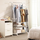 Segenn's Kledingrek - met 2 schoenenrekken - verstelbaar 95-172 cm - roestvrij stalen buizen