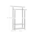 Segenn's Kledingrek - met 2 schoenenrekken - verstelbaar 95-172 cm - roestvrij stalen buizen