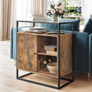 Segenn's Industriële Glazen Consoletafel - Bijzettafel - Side Tables - Bijzettafels - 70 x 35 x 80 cm