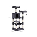 Segenn's Gezellige Uitkijkplatforms - Krabpaal met hangmat 143 cm - Rookgrijs