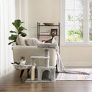 Segenn's kleine krabpaal met meerdere niveaus, 48 x 32 x 68 cm (L x B x H) - Lichtgrijs