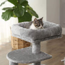 Segenn's kleine krabpaal met meerdere niveaus, 48 x 32 x 68 cm (L x B x H) - Lichtgrijs