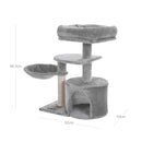 Segenn's kleine krabpaal met meerdere niveaus, 48 x 32 x 68 cm (L x B x H) - Lichtgrijs