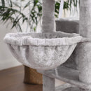 Segenn's Multilevel krabpaal - grote krabpaal met 3 kattengaten - Comfort - 7 bedden - 55 x 40 x 164 cm (lxbxh) krabpaal - Lichtgrijs