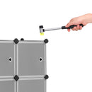 Segenn's Plankensysteem - 9 Kubussen - Kledingkast van Kunststof - met Deuren - Schoenenrek - Opbergen van Kleding - Speelgoed en Boeken - Insteekplank - Eenvoudige Montage - Zwart