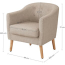 SEGENN Terni Elegante Loungestoel – Stoffen Bekleding & Comfortabel Zitkussen-Zachte Relaxstoel met Luxe Stoffen Kussen