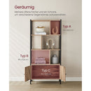 Segenn's Trento Hoge Boekenkast 4 Planken – Open Kast in Eiken Bruin-Zwart voor Woonkamer of Kantoor