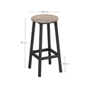 Segenn's Antonio Barkruk - Barkrukken set van 2 - Rond eetkamerstoelen - Greige Zwart