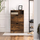 Segenn's Modena Schoenenkast met 2 Kleppen – Vintage Bruin – Smalle Schoenenkast met Klapdeuren