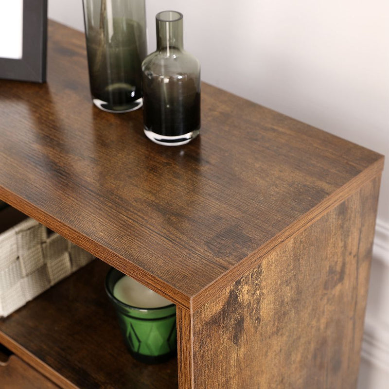 Segenn's Modena Schoenenkast met 2 Kleppen – Vintage Bruin – Smalle Schoenenkast met Klapdeuren