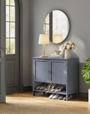 Segenn's Siena Schoenenkast Landelijke Stijl – Leigrijs – 35 x 80 x 70 cm – Compact Opbergrek voor Schoenen