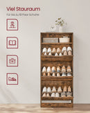 SEGENN Prato Schoenenkast met Open Vakken en Verstelbare Planken – Vintage Look – Praktische Opbergkast voor Schoenen