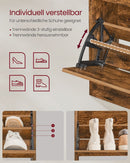 SEGENN Prato Schoenenkast met Open Vakken en Verstelbare Planken – Vintage Look – Praktische Opbergkast voor Schoenen