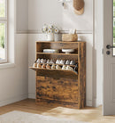 Segenn's Trieste Schoenenkast met 2 Deuren en Open Vak – Vintage Bruin – Praktische Opbergkast