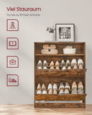 Segenn's Trieste Schoenenkast met 2 Deuren en Open Vak – Vintage Bruin – Praktische Opbergkast