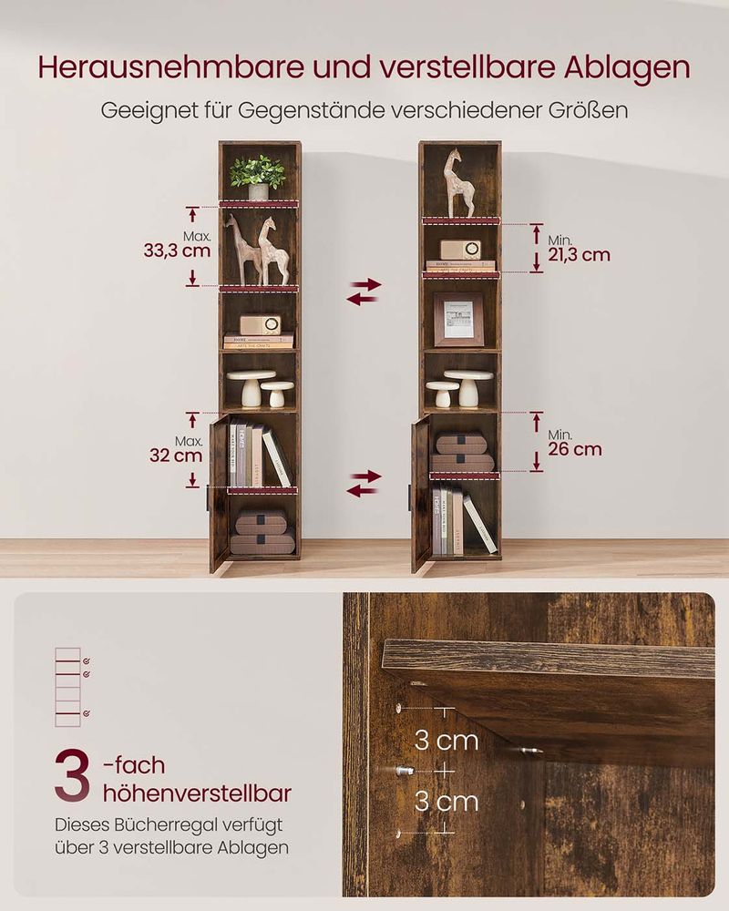 Segenn's Prato CUSTOS Collection 6-tier rek in vintage bruin – multifunctioneel opbergsysteem voor thuis of kantoor