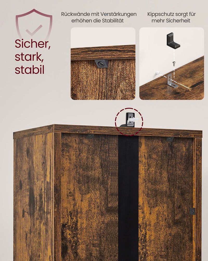 Segenn's Prato CUSTOS Collection 6-tier rek in vintage bruin – multifunctioneel opbergsysteem voor thuis of kantoor