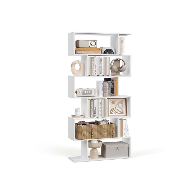 Segenn's Matera Moderne Vrijstaande Boekenkast met Zes Planken-Boekenkast op Zichzelf Staand met 6 Planken