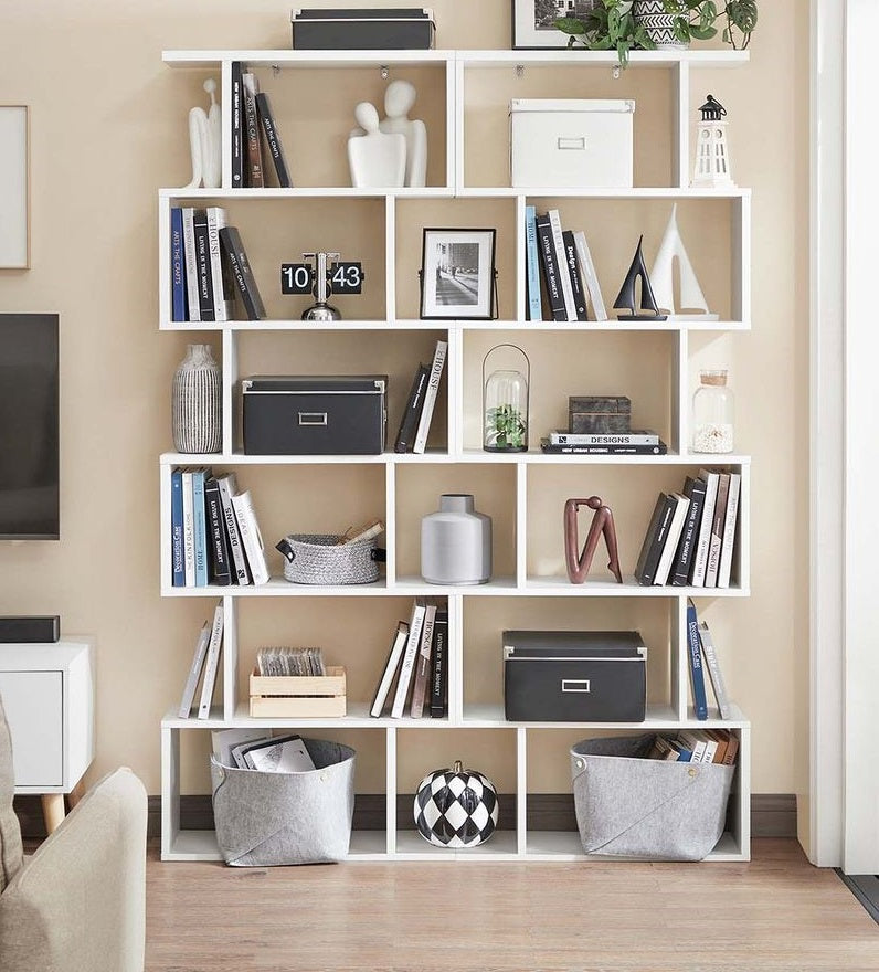 Segenn's Matera Moderne Vrijstaande Boekenkast met Zes Planken-Boekenkast op Zichzelf Staand met 6 Planken