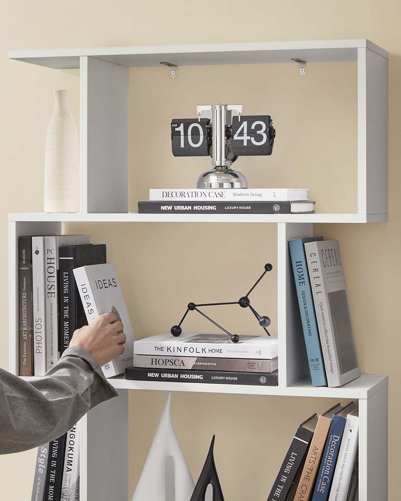 Segenn's Matera Moderne Vrijstaande Boekenkast met Zes Planken-Boekenkast op Zichzelf Staand met 6 Planken