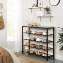 Segenn's Schoenenkast - 5 lagen - Schoenenrek - Schoenenbank - Grijs/Zruin - Industrieel - 100 x 30 x 92.5 cm  (L x B x H)