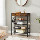 Segenn's Schoenenkast - Boekenkast- Schoenenrek - Schoenenbank - - 5 lagen - 2 lade - Bruin/Zwart - Industrieel - 100 x 30 x 80 cm