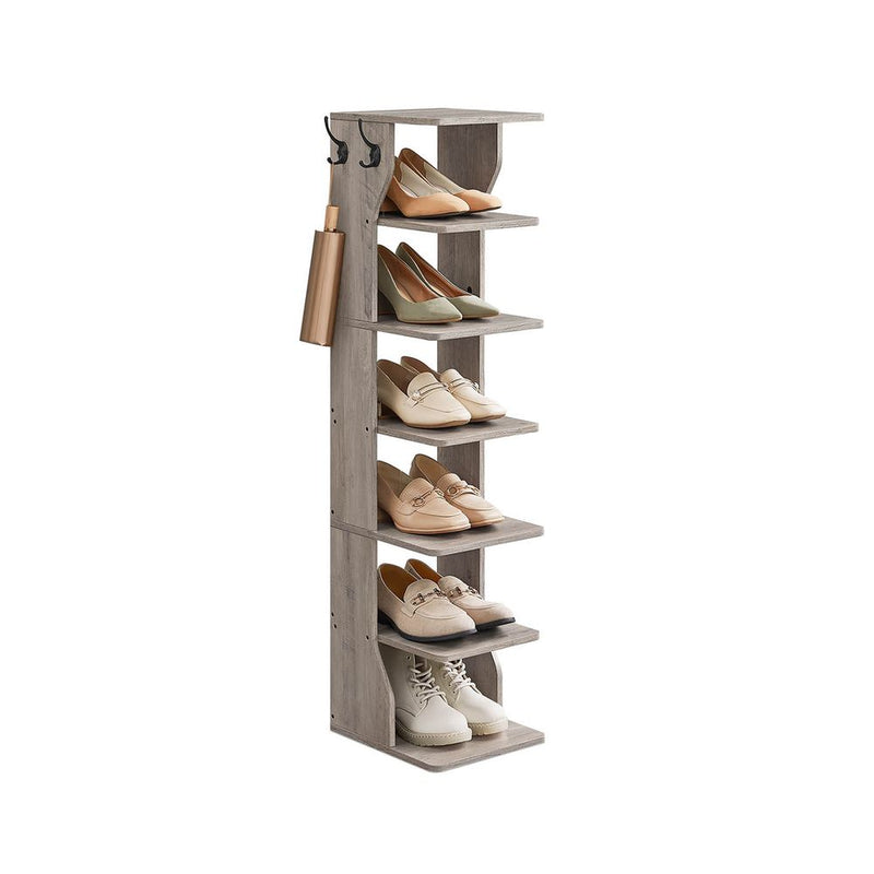 Segenn's Matera Slim Schoenenrek met 7 Lagen – Gemêleerd Greige – Compact Opbergrek voor Schoenen