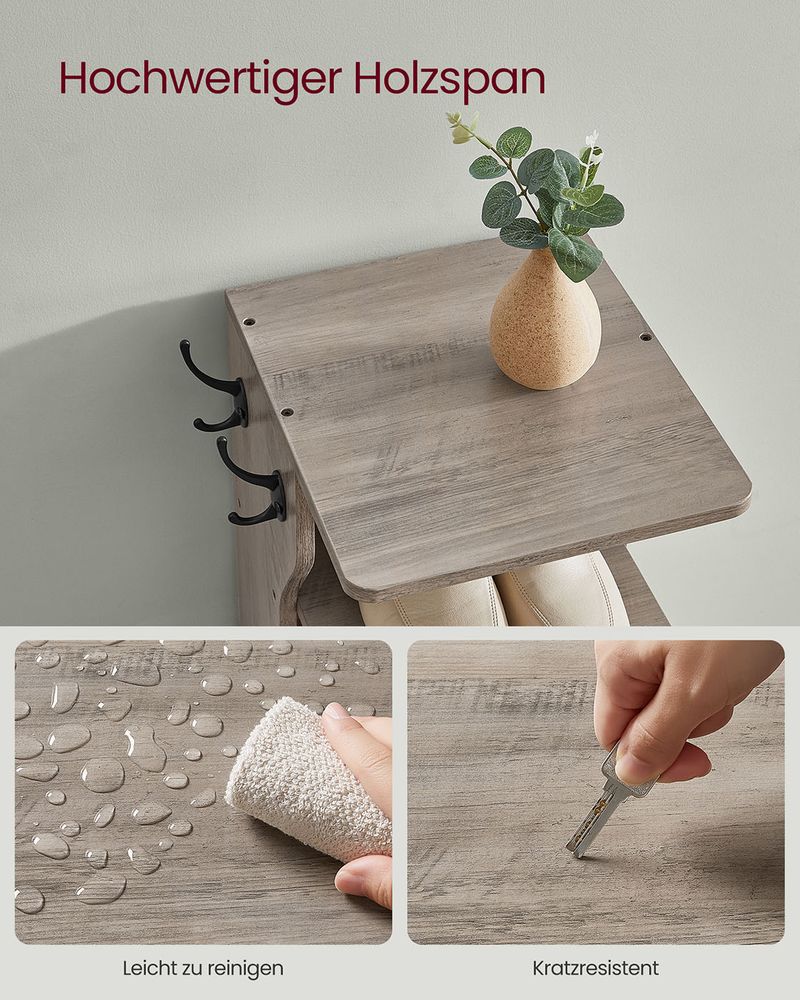 Segenn's Matera Slim Schoenenrek met 7 Lagen – Gemêleerd Greige – Compact Opbergrek voor Schoenen