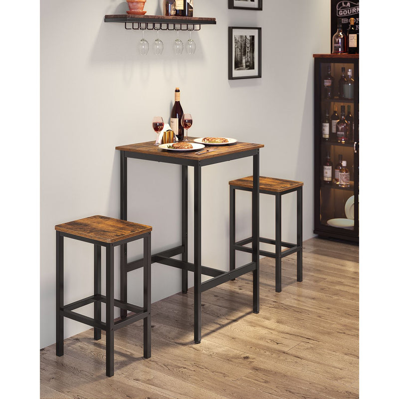 COSTWAY Bar Tafel Set 3-delige eettafel met 2 stoelen COSTWAY Bar Tafel Set 3-delige eettafel met 2 stoelen
