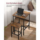 Segenn's Eettafel en stoelen - set bartafel en krukken - kleine keukentafel - voor eetkamer - keuken - industrieel - rustiek bruin en zwart