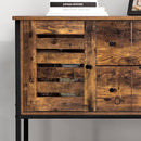 Segenn's Dressoir - Keukenplank -  Kast met 2 Lades en Deuren - Industrieel Design - Vintage Bruin-Zwart - 100 x 35 x 84,5 cm