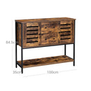 Segenn's Dressoir - Keukenplank -  Kast met 2 Lades en Deuren - Industrieel Design - Vintage Bruin-Zwart - 100 x 35 x 84,5 cm