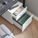 Segenn's ladeblok - ladeblok op wieltjes - Afsluitbaar - Verrijdbare container 2 sloten - Archiefkast met 2 lades en 5 wielen - Verstelbare Hangmap - wit