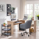 Segenn's L-vormige bureau - Bureau - hoekbureau met 2 planken - eikenkleurig