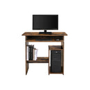 Segenn's Computerbureau met toetsenbordplank en open vakken, plank voor pc-koffer, werkplek, voor kleine ruimtes, eenvoudige montage, 80 x 45 x 74 cm, vintage bruin