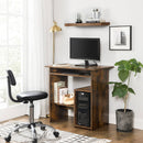 Segenn's Computerbureau met toetsenbordplank en open vakken, plank voor pc-koffer, werkplek, voor kleine ruimtes, eenvoudige montage, 80 x 45 x 74 cm, vintage bruin