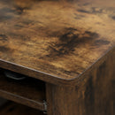 Segenn's Computerbureau met toetsenbordplank en open vakken, plank voor pc-koffer, werkplek, voor kleine ruimtes, eenvoudige montage, 80 x 45 x 74 cm, vintage bruin