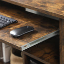 Segenn's Computerbureau met toetsenbordplank en open vakken, plank voor pc-koffer, werkplek, voor kleine ruimtes, eenvoudige montage, 80 x 45 x 74 cm, vintage bruin