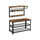 SEGENN Catania Industriële Wandkapstok – Bruin-Zwart met Metalen Frame-Vintage Bruin-Zwart met Metaal