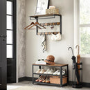 SEGENN Catania Industriële Wandkapstok – Bruin-Zwart met Metalen Frame-Vintage Bruin-Zwart met Metaal