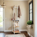 SEGENN Salerno Kapstok & kledingrek met 4 opbergplanken – Alles-in-één oplossing voor je hal of slaapkamer-arderoberek met 4 planken