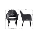 Segenn's Chic Eetkamerstoel - Gestoffeerde Stoel - Fluwelen Bekleding - Grijs